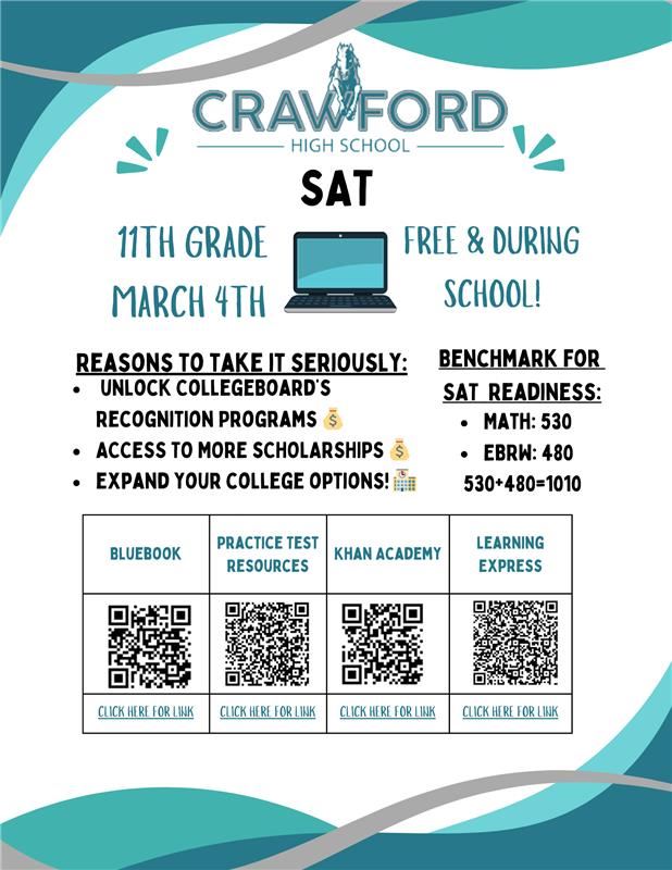  SAT Testing March 4- study opportunities